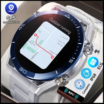 1,45 См 454*454 HD Екран на Смарт Часовници Мъжки GPS Спортен Песен IP68 Водоустойчив Мъжки Бизнес Часовници ECG + ТОЧКИ Smartwatch Bluetooth Предизвикателство