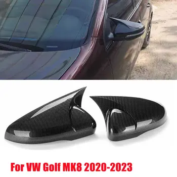 2x Лъскава Черна Капачка на Страничните огледала за Задно виждане За Volkswagen Golf 8 MK8 GTI GTD GTE TSI TDI R 2020-2022 Покриване на Страничните Огледала за обратно виждане във формата На Миди