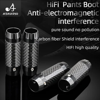 4шт Hi-Fi Панталони, изработени от въглеродни влакна, обувки високоговорители, Аудио Жак за свързване на кабели, кабел за динамика, Телена Панталони, Ботуши