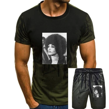Angela DAVIS Черна леопардовая Женска тениска от черен мек органичен памук, за жени и мъже, Лято 2020 Кръгъл отвор, мъжки