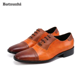Batzuzhi/ Класически Кожени бизнес обувки, Мъжки Официални Кожени модел обувки за мъже, Oxfords, Красиви мъжки обувки, по-Големи Размери