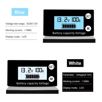 DC8-100V LCD Цифров електромер 6133A Индикатор за Капацитет на батерията Литиева LiFePO4 Оловно-киселинната Елемент 12V 24V 48V 72V Волтметър