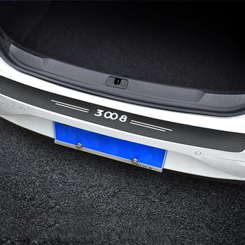 Автомобилна Стикер На Вратата от Въглеродни влакна, Украса багажник за Peugeot 3008, Автоаксесоари