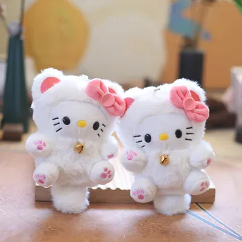 Аниме Kawaii Sanrio Hello Kitty Скъпа Мультяшная Плюшен играчка Кукла Окачване Модерна Нова чанта Окачване Ключодържател Висулка Подарък за приятели
