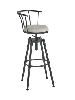 Бар стол Peacock желязо с високо стъбло, въртящ се бар стол, модерно проста домакински облегалката, висока табуретка, бар стол