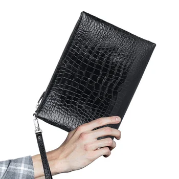 Висококачествен Нов Модерен Гривна-плик, Портфейл от естествена кожа, Мъжки чанти-клипове с цип, Луксозни чанти, Трендови портфейли-клатчи