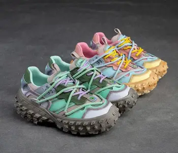 Дамски дишаща устойчива на плъзгане градинска обувки от естествена кожа, със силен припадък, женски маратонки за ходене, маратонки за бягане