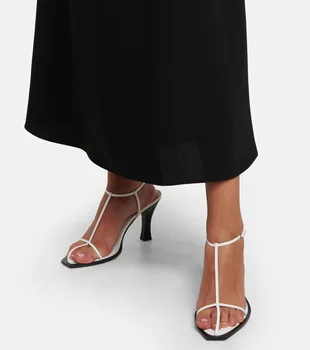 Дамски летни сандали с отворени пръсти в римски стил, ретро, на равна подметка, на среден ток, във френски стил, Т-образни сандали-чехли #11