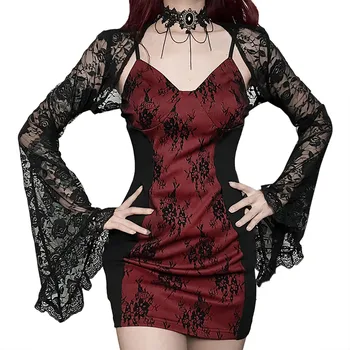 Дамско модно тънката рокля на Хелоуин за момичета тъмен цвят прашка