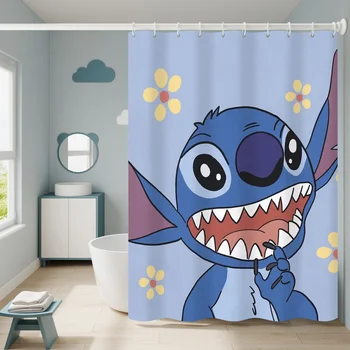Детска завеса за душ с дизайн на Дисни, тъканно завеса за душ от анимационен филм на Дисни, водоустойчива душ завеса за баня с куки