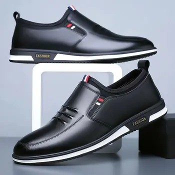Кожени обувки за мъже, Бизнес и Ежедневни Модни обувки 2023, Модни обувки Four Seasons за външната търговия, Обувки One Step Мързел Shoes