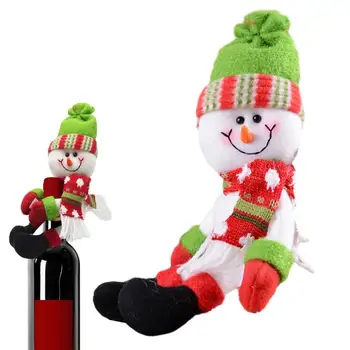 Коледна капачка за бутилка вино, Забавни коледни декорации за дома, Коледна украса, Коледни подаръци Навидад