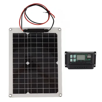 Комплект слънчеви панели Слънчев контролер на заряд Лесна инсталация 2 USB интерфейса за опазване на околната среда Устойчивост на атмосферните влияния Сигурност за къмпинг