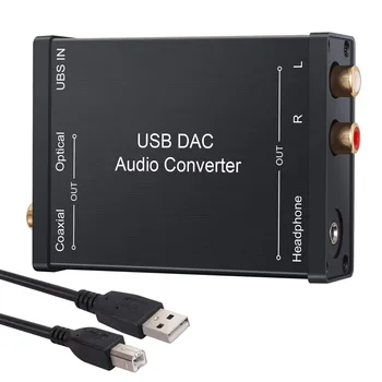 Конвертор USB към SPDIF коаксиален RCA и 3.5 мм за слушалки USB КПР Оптичен аудиоадаптер USB КПР PCM за Windows