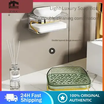Лесна инсталация стеллажа за съхранение в банята Иновационен не е порест държач за сапун, здрав домакински препарат за съдове, спестяване на пространство, Удобен Ток