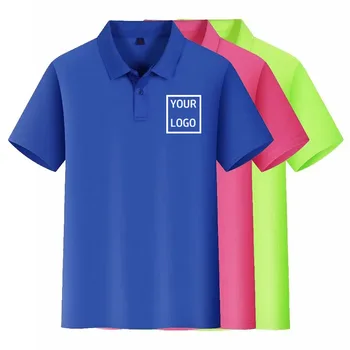 Летни Мъжки Нови марки, Ежедневни блузи с къс ръкав, Детски ризи, поло, Потници, Мъжки риза поло с къс ръкав и индивидуален лого