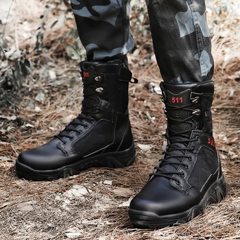 Лидер в продажбите, Мъжки Армейските обувки от естествена кожа в стил Милитари, 2023, Зимни Армейските обувки, Пехотна Тактически Армейските Обувки, Дишаща Мъжки Ботильоны