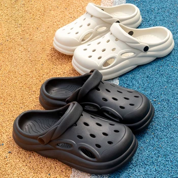 Лятна мъжка луксозна плажна обувки, дишаща градински обувки, леки сандали, удобни чехли, нескользящая дамски обувки на платформа