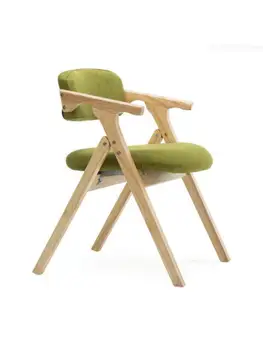 Модерен минималистичен стол за Хранене, Скандинавски Дървена маса за Хранене, стол, Текстилен Сгъваем Стол, Подлакътник, Сгъване, Компютърен стол