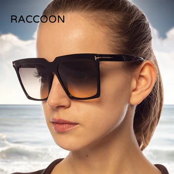 Модни Квадратни слънчеви очила на марката Tom За жени И мъже Uv400, трендови продукти 2023, реколта плажни слънчеви очила в голяма рамка, Класически нюанси