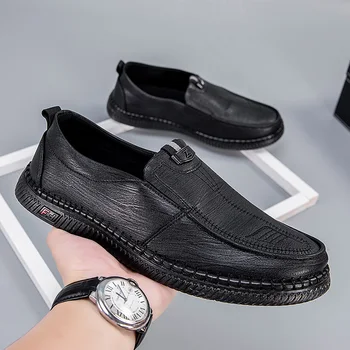 Мъжки Лоферы 2023 Нова Лятна Мъжки обувки Модерен Лятна Дизайнерски Обувки за шофиране Класическа Кожена Удобни мъжки Ежедневни обувки в стил ретро
