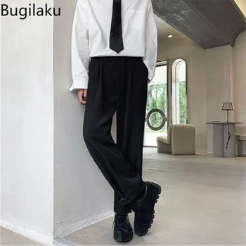 Мъжки свободни и универсални костюмные панталони Bugilaku, модерен студентски висулка с права тръба, корейската версия широки панталони