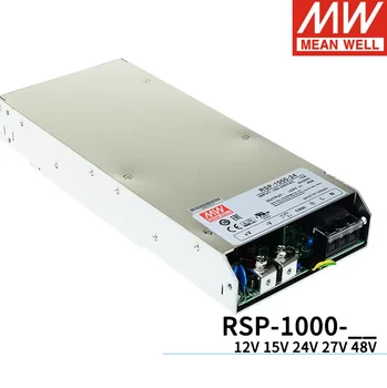 Оригинален Mean Well RSP-1000 серия meanwell 12/15/24/27/48 vdc мощност 1000 W с един изход с функция PFC