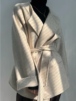 Палта за жени, кашмир изолирана Дамски палта, Елегантни и Модерни есенни и зимни якета от вълна и смесовых материали за жени