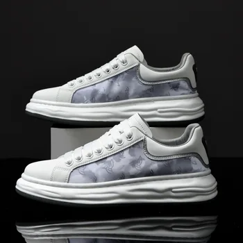 Пролетно-есенна нови обувки за тенис на маса; ежедневни мъжки малка бяла обувки; модерен лек спортни обувки за поглъщане мастило подметка;
