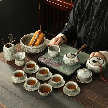 Реколта керамична чаша, Чай, Чайник, Чай с мехурчета, Луксозен Кана, прибори за хранене, кухненски комплекти Juego De Te, YX50TS