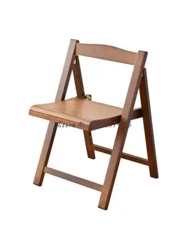 Сгъваем стол за дома, модерен и лесен за хранене на стол в скандинавски стил, Сгъваем стол с облегалка, Преносим офис дървен стол, прост стол