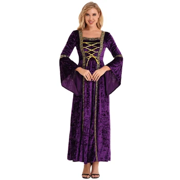 Секси бална рокля от Епохата на Възраждането, Средновековен костюм за cosplay на Хелоуин, рокля на Принцеса с изгорени ръкави от дантела, на парти, на карнавалните костюми