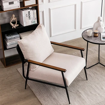 Скандинавски Дизайн Железни Столове за всекидневна, Творчески Отдих, Балкон, Едноспален диван, Стол, Мебели за дома, Луксозно Кресло за кабинета