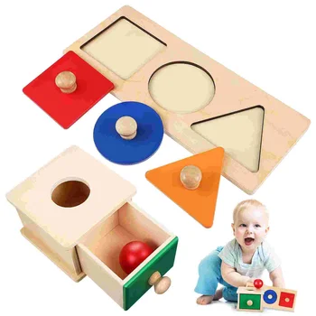 Учебни помагала Монтесори, Дървени играчки За Бебета, Кутия за мъниста, Сензорни Забавни Играчки За деца, Дървото Лотос За Деца