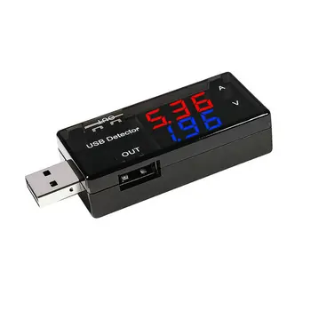 Червено + синьо Тестер USB-зарядно устройство, измерване на напрежение, ток, Волтметър, Амперметър, Тестер от капацитета на батерията, мобилни детектор мощност