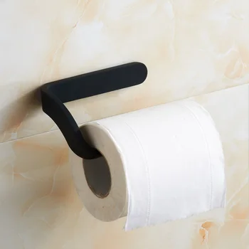 Черен държач за тоалетна хартия Хром Държач за тоалетна хартия, Аксесоари за баня, монтиран на стената